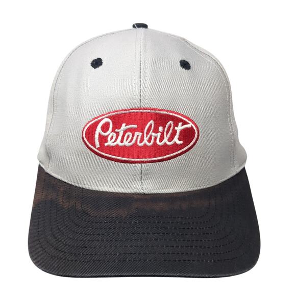 Peterbilt Snapback Hat Gray One Size Adjustable Embroidered 6 Panel Cotton - Picture 1 of 8